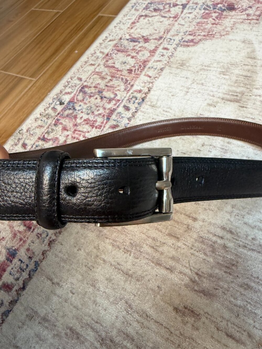 Men's Cole Haan Genuine Black Leather Belt Size 38 In Great Shape!!